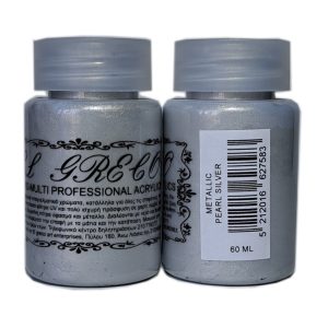Мулти-хибридна акрилна боя металик 60ml Pearl Silver