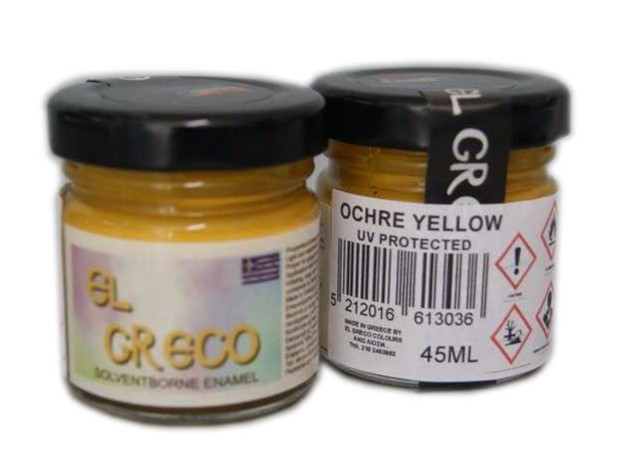 Емайлова плътна боя за стъклопис Ochre Yellow 45ml