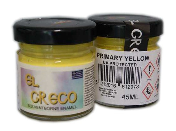 Емайлова плътна боя за стъклопис Primary Yellow 45ml