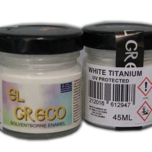 Емайлова плътна боя за стъклопис White Titanium 45ml